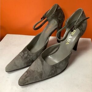Prada Marmol-Effect Suede Pumps